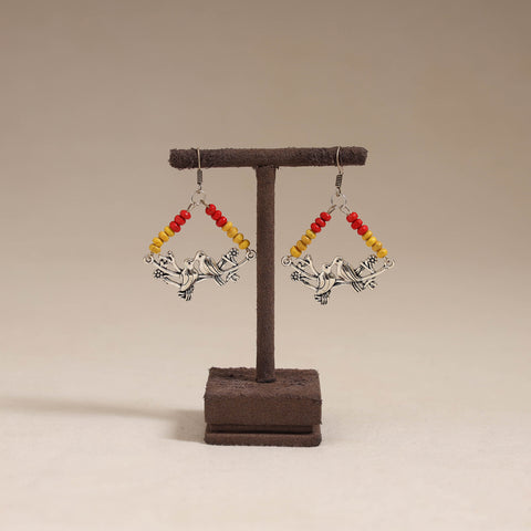 Multicolor - vanya wooden beads earrings with german silver