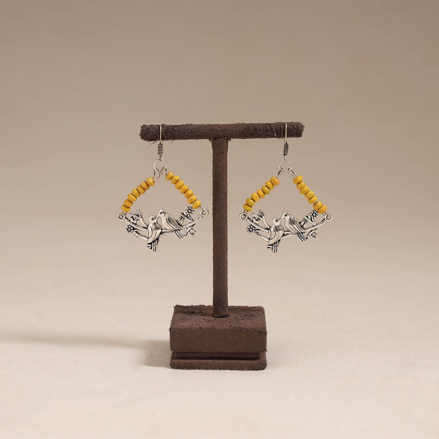 Multicolor - alina wooden beads earrings with german silver