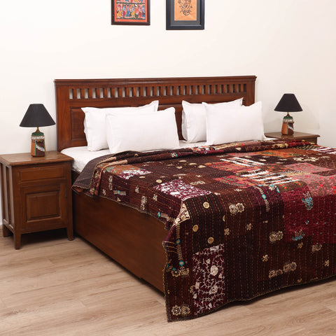 Brown - Khambadiya Tagai Patchwork Quilt / Gudri / Blanket 31