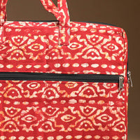 Red - Handmade Quilted Cotton Laptop Bag (12 x 16 in) 38