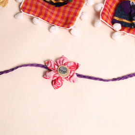  Handmade Fabric Flower Rakhi (Set of 2)