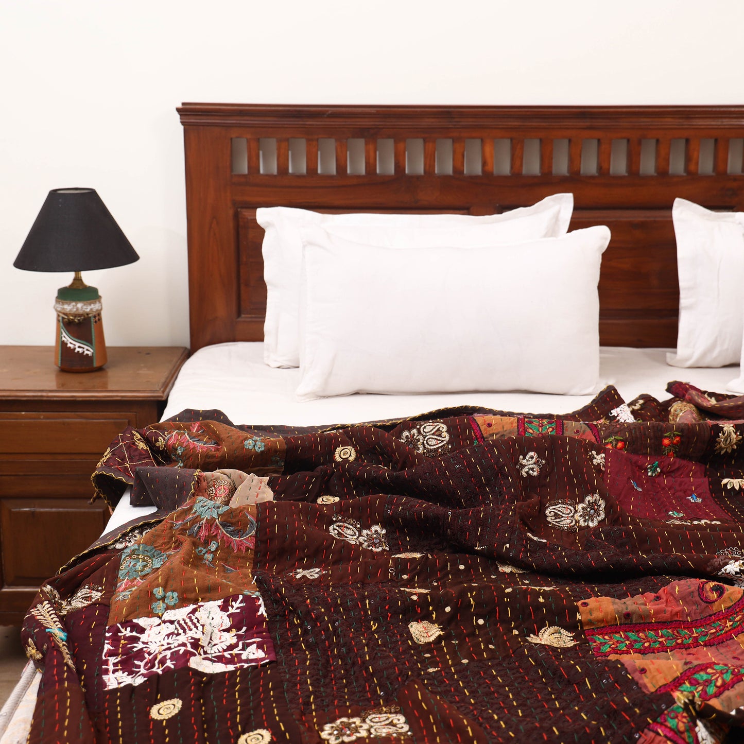 Brown - Khambadiya Tagai Patchwork Quilt / Gudri / Blanket 31