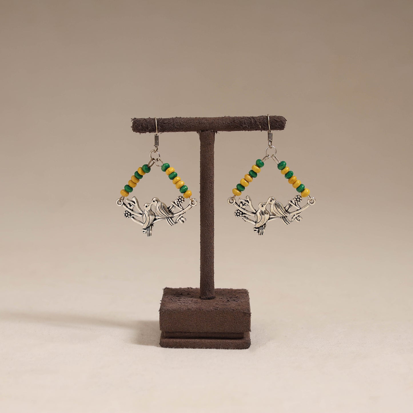 Multicolor - bhavya wooden beads earrings with german