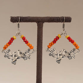 Multicolor - ashi wooden beads earrings with german silver
