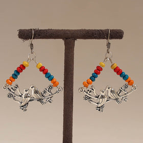 Multicolor - tanvi wooden beads earrings with german silver