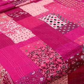 Pink - Khambadiya Tagai Patchwork Quilt / Gudri / Blanket 33