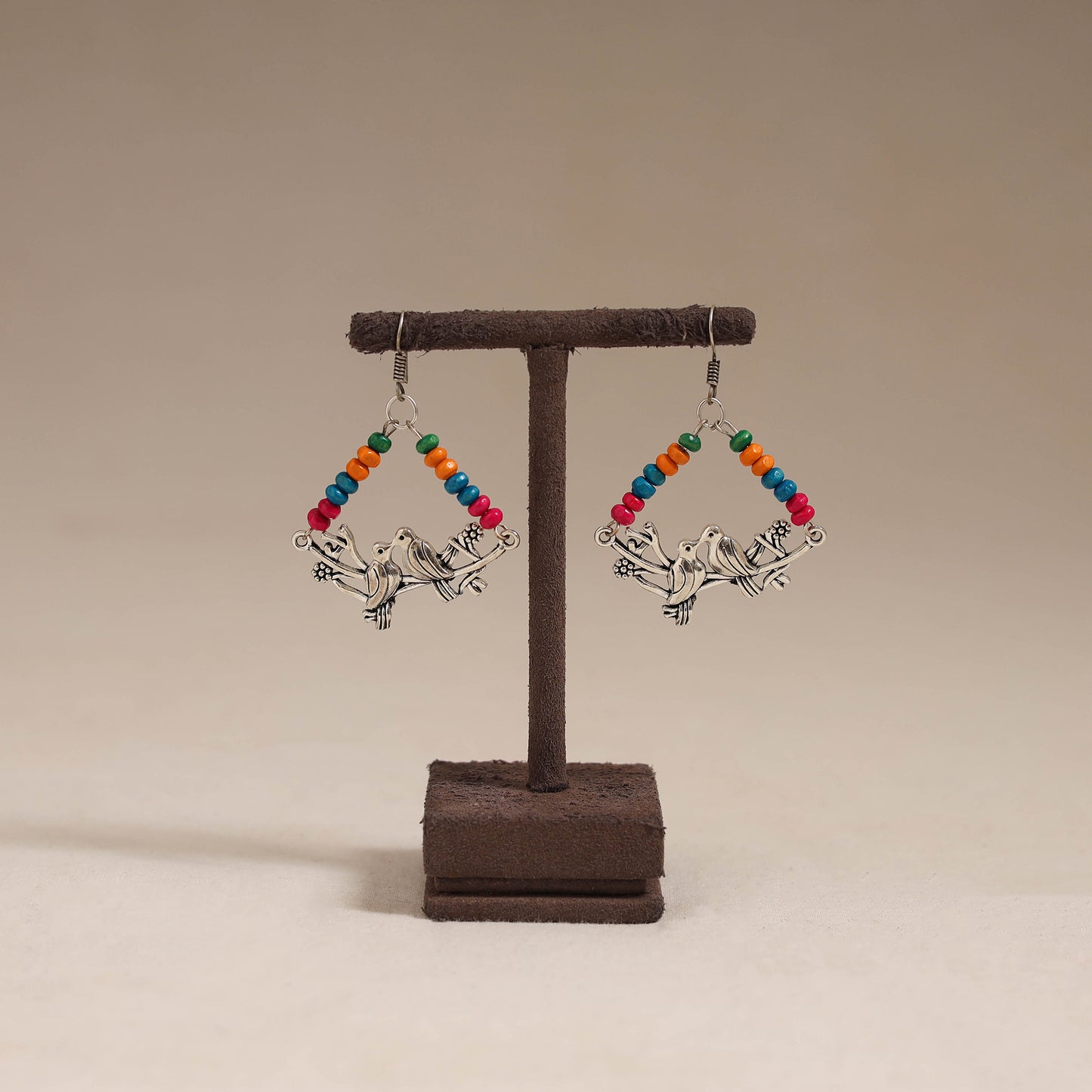 Multicolor - zunaira wooden beads earrings with german