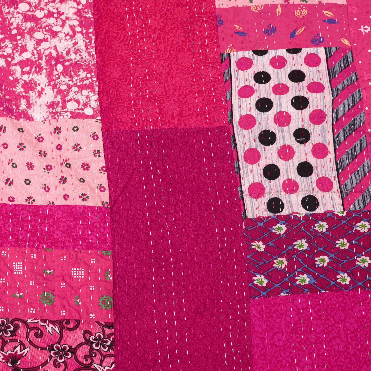 Pink - Khambadiya Tagai Patchwork Quilt / Gudri / Blanket 33