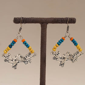 Multicolor - myra wooden beads earrings with german silver