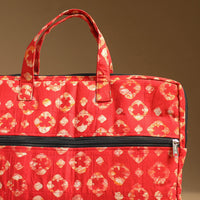 Red - Handmade Quilted Cotton Laptop Bag (12 x 16 in) 12