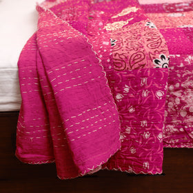 Pink - Khambadiya Tagai Patchwork Quilt / Gudri / Blanket 33