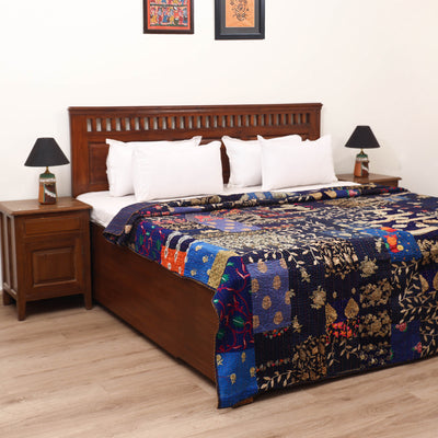 Blue - Khambadiya Tagai Patchwork Quilt / Gudri / Blanket 36