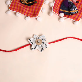  Handmade Fabric Flower Rakhi (Set of 2)