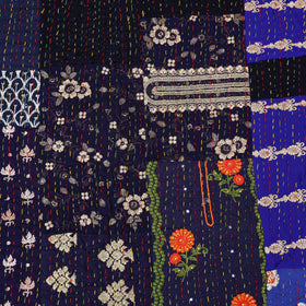 Blue - Khambadiya Tagai Patchwork Quilt / Gudri / Blanket 37
