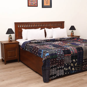 Blue - Khambadiya Tagai Patchwork Quilt / Gudri / Blanket 40