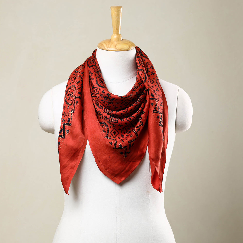 ajrakh silk scarf