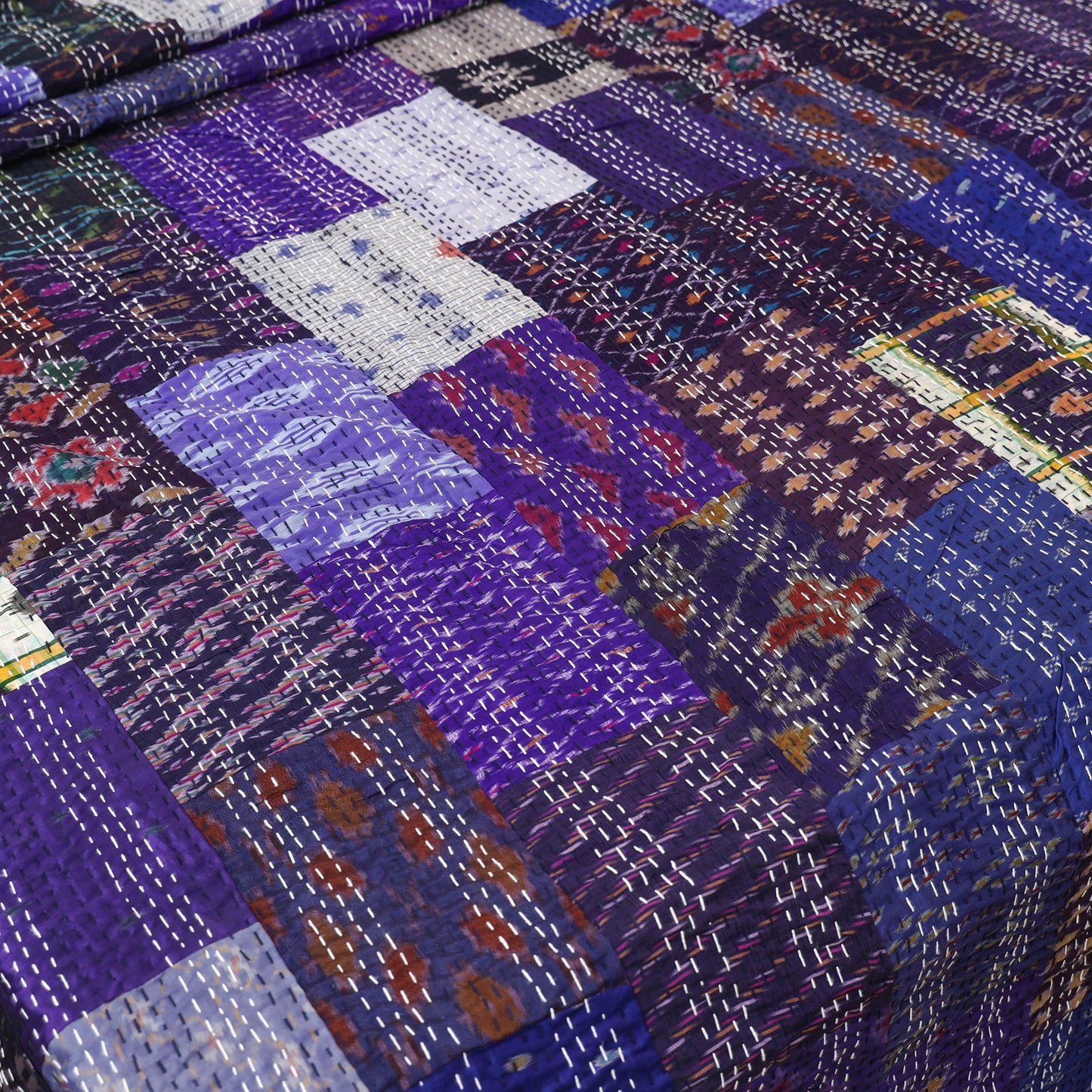 Purple - Khambadiya Tagai Patchwork Quilt / Gudri / Blanket 41