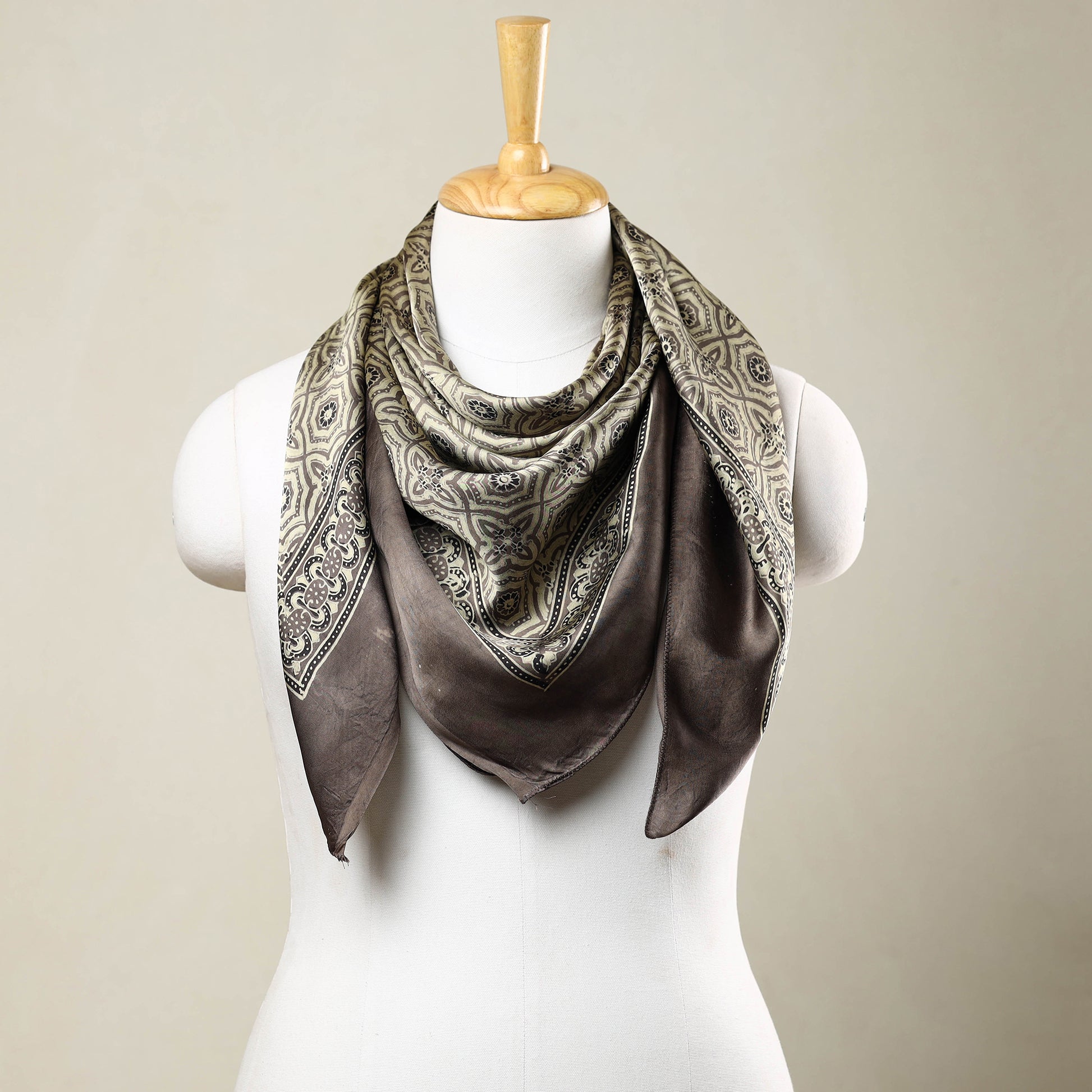 ajrakh silk scarf