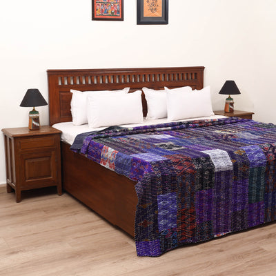 Purple - Khambadiya Tagai Patchwork Quilt / Gudri / Blanket 42