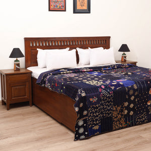 Blue - Khambadiya Tagai Patchwork Quilt / Gudri / Blanket 43