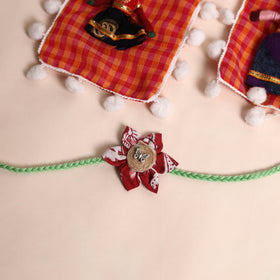  Handmade Fabric Flower Rakhi (Set of 2)
