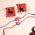  Handmade Fabric Flower Rakhi (Set of 2)