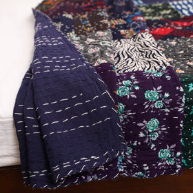 Blue - Khambadiya Tagai Patchwork Quilt / Gudri / Blanket 44