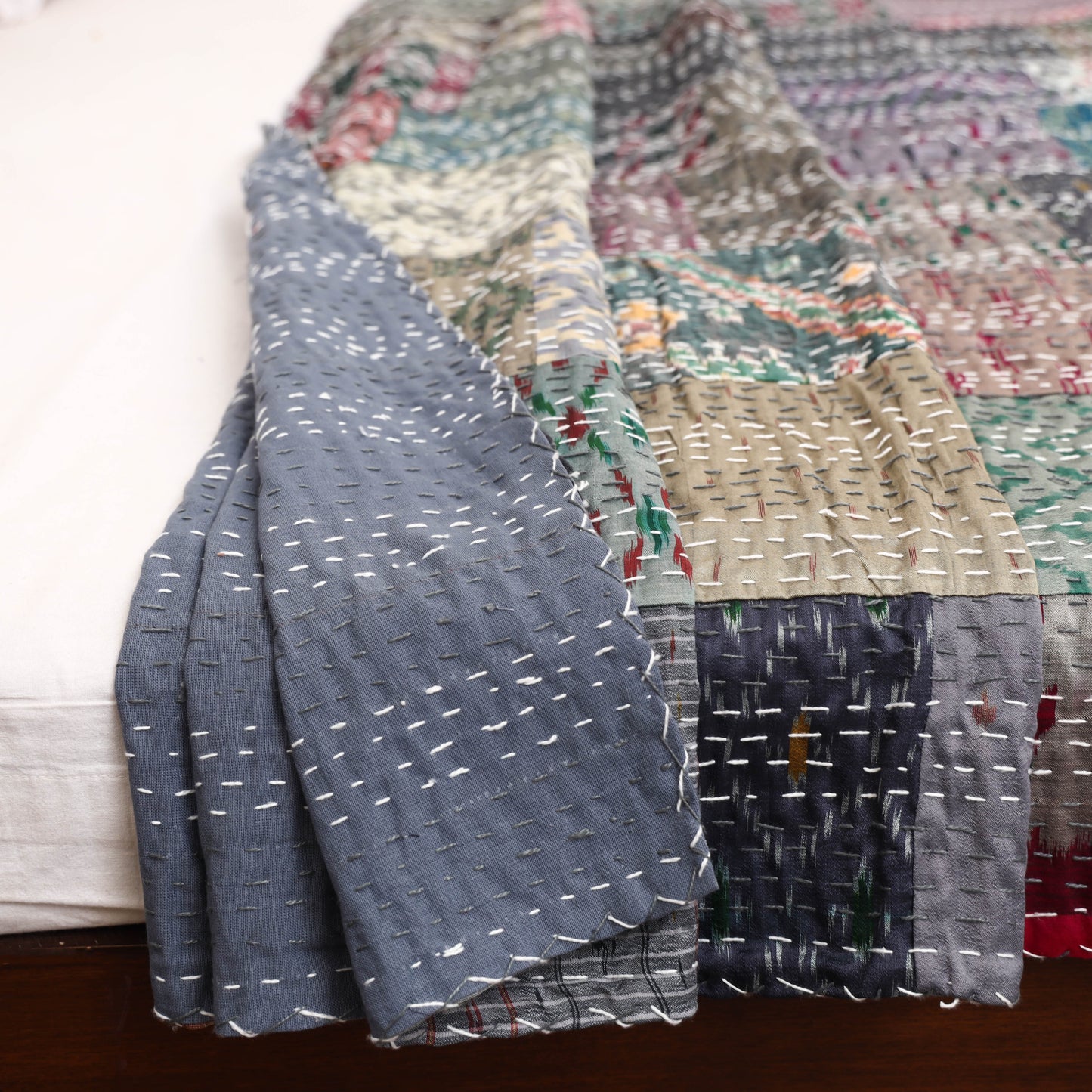 Grey - Khambadiya Tagai Patchwork Quilt / Gudri / Blanket 45