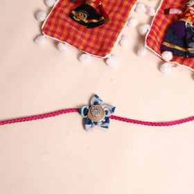  Handmade Fabric Flower Rakhi (Set of 2)