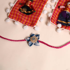  Handmade Fabric Flower Rakhi (Set of 2)