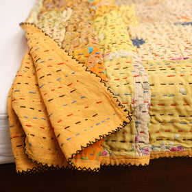 Yellow - Khambadiya Tagai Patchwork Quilt / Gudri / Blanket 46
