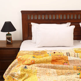 Yellow - Khambadiya Tagai Patchwork Quilt / Gudri / Blanket 46