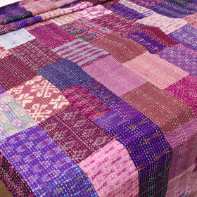 Purple - Khambadiya Tagai Patchwork Quilt / Gudri / Blanket 47