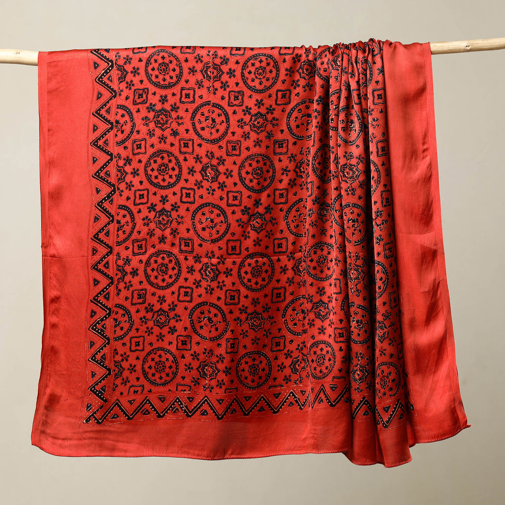 ajrakh silk scarf