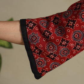 Red Block Print Natural Dyed Cotton A-Line Ajrakh Kurta