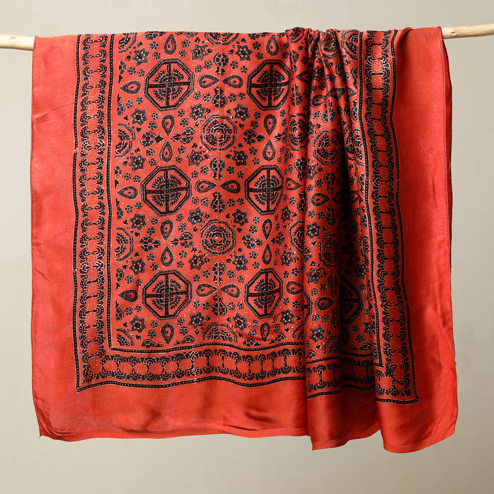 ajrakh silk scarf