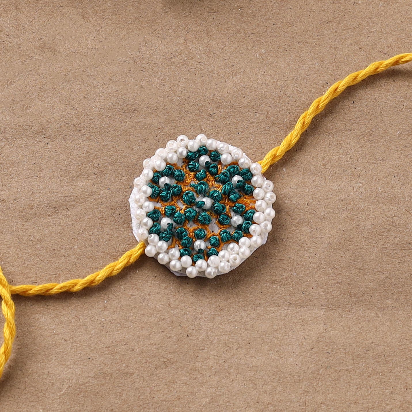 Hand Embroidered Thread Work Rakhi 02