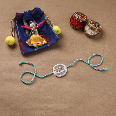 Bhai - Hand Embroidered Thread Work Rakhi 05