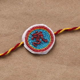 Hand Embroidered Thread Work Rakhi 07