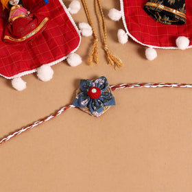  Handmade Fabric Flower Jute Rakhi (Set of 2)