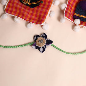  Handmade Fabric Flower Rakhi (Set of 2)