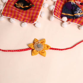 Handmade Fabric Flower Rakhi (Set of 2)