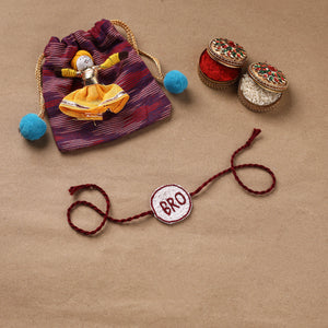 Bro - Hand Embroidered Thread Work Rakhi 11