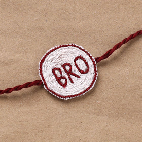 Hand Embroidered Thread Work Rakhi 11