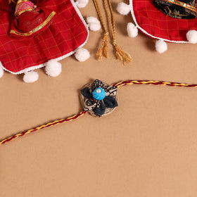  Handmade Fabric Flower Jute Rakhi (Set of 2)
