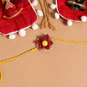  Handmade Fabric Flower Jute Rakhi (Set of 2)