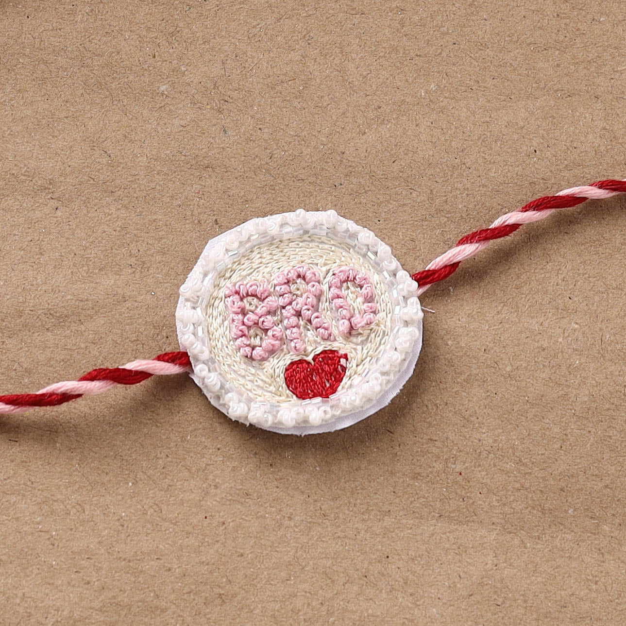 Hand Embroidered Thread Work Rakhi 13