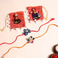  Handmade Fabric Flower Rakhi (Set of 2)