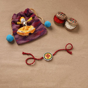 Swastik - Hand Embroidered Thread Work Rakhi 15