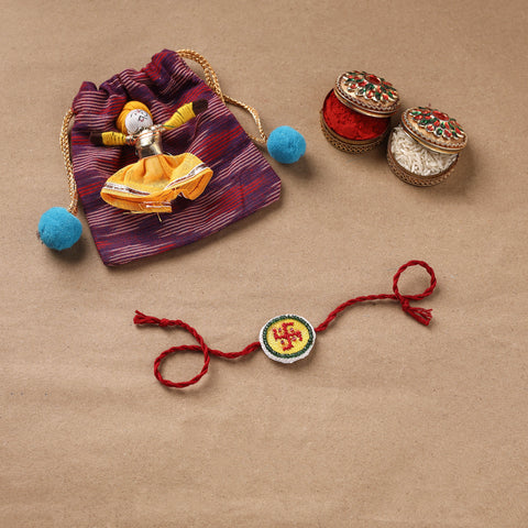 Hand Embroidered Thread Work Rakhi 15